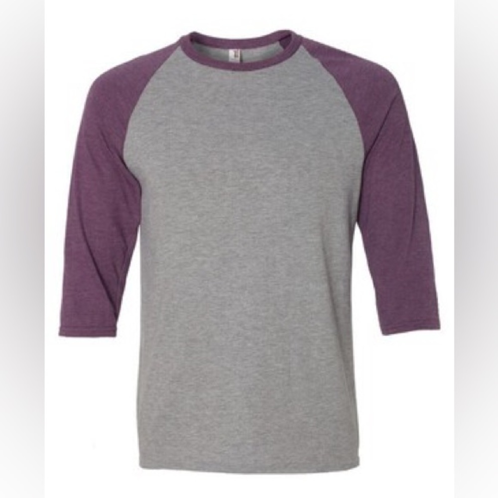 NWOT Anvil Triblend Raglan Three-Quarter Sleeve T-Shirt. Baseball tee xs